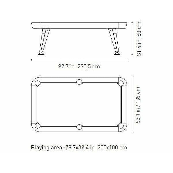 RS Barcelona Diagonal Pool Table – Indoor | Iroko Wood Legs | Drop Pocket