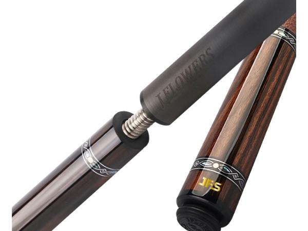 J Flowers Billiard Cue JF20-EBF Model In Pebbled Leather Wrap w/ Carbon Shaft