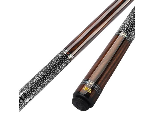 J Flowers Billiard Cue JF20-EBF Model In Pebbled Leather Wrap w/ Carbon Shaft