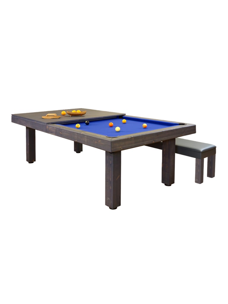 Bilijardai Dino Rustic Dark Brown Home Use Dining Pool Table 8ft