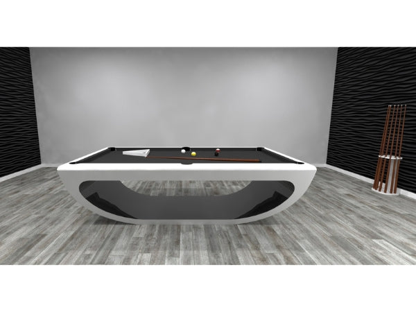 Bilhares Europa Nefertiti Modern Pool Table 8ft. | Glossy White & Glossy Black Finishing