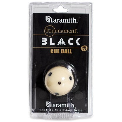 Aramith Tournament Black Pool Cue Ball (6 Black Dots) In A Blister