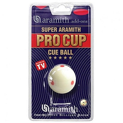 Aramith Snooker Cue Ball 2 1/16" Super Aramith Pro Cup with 6 Red Dots