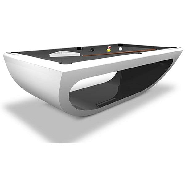 Bilhares Europa Nefertiti Modern Pool Table 8ft. | Glossy White &amp; Glossy Black Finishing