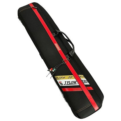 J Flowers Billiard Pool Cue Case Bag 3x4 Black & Red Color