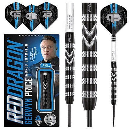 Red Dragon Gerwyn Price Iceman World Championship Special Edition Steel Tip Darts | 26 Grams | 3 Darts Per Set