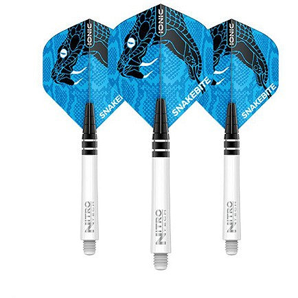 Red Dragon Peter Wright Snakebite Ionic Blue Combo Dart Flights &amp; Shafts