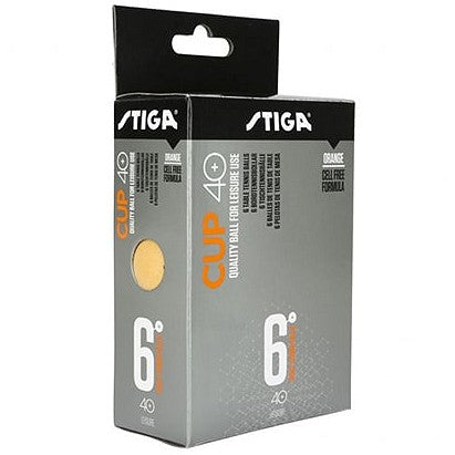 Stiga Cup 40 Table Tennis Balls | Orange | 6pcs per Pack