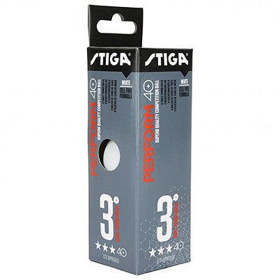 Stiga Table Tennis Balls Perform 40+ 3pcs/Pack | White