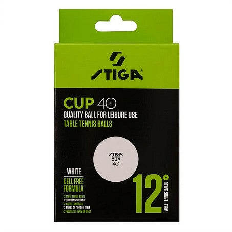 Stiga Table Tennis Balls Cup 40+ 12pcs Pack White