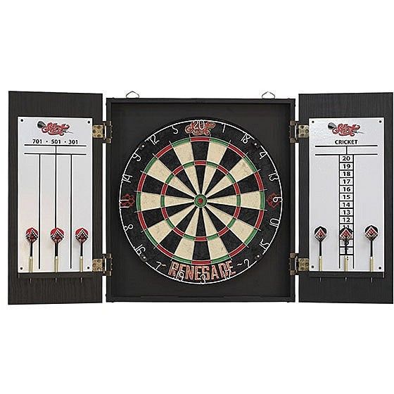 Shot Darts Renegade Dartboard & Dart Cabinet Set