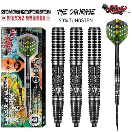 Shot Darts Devon Petersen Courage | Steel Tip Dart Set | 90% Tungsten | 24 Grams