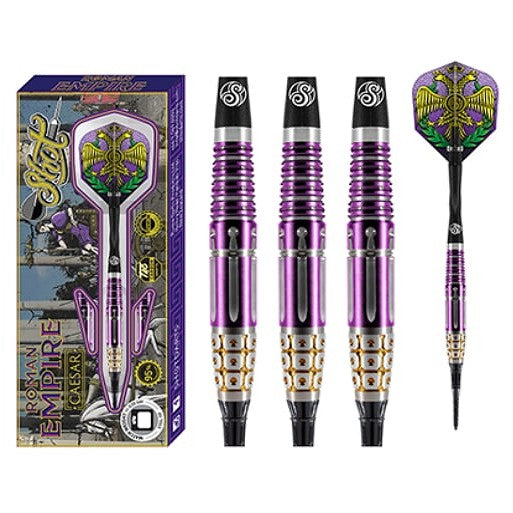 Shot Darts Roman Empire Caesar Steel Tip Dart Set-95% Tungsten | 24 Grams