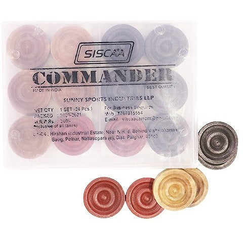 Knight Shot Siscaa Carrom Commander Coins Set 9mm