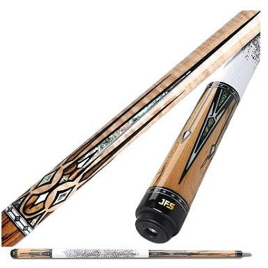 J Flowers Billiard Cue JF60-05 Model In White Lizard Leather Wrap w/ Carbon Shaft