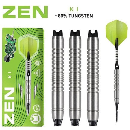 Shot Darts Zen Ki Soft Tip Dart Set-80% Tungsten-18gm