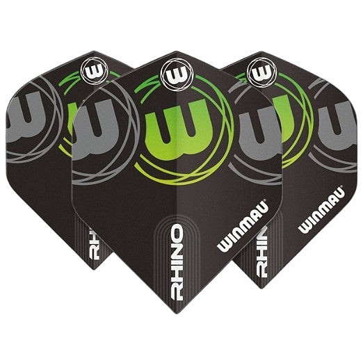 Winmau Rhino Black, Grey & Green Dart Flights