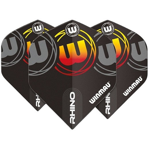 Winmau Rhino Black, Grey & Orange Dart Flights