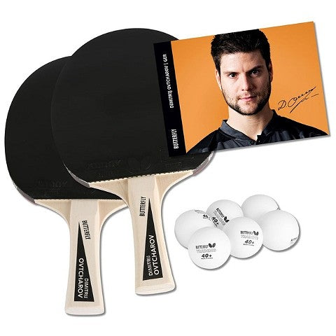 Butterfly Dimitrij Ovtcharov Table Tennis Racket Set | 2 Rackets &amp; 6 Balls