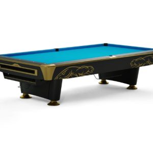 Predator ARC 9ft Pool Table – Black Matte with Brushed Gold | Ball Return System