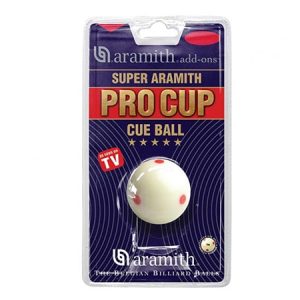 Aramith Snooker Cue Ball 2 1/16" Super Aramith Pro Cup with 6 Red Dots