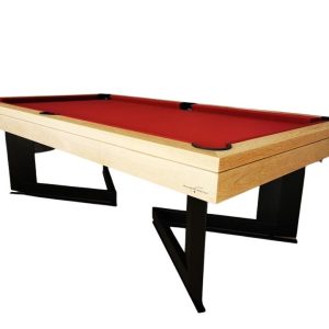 Billiards Breton Break US Pool Table | Solid Natural Oak 2 with Metallic Legs Black Finish – 8ft
