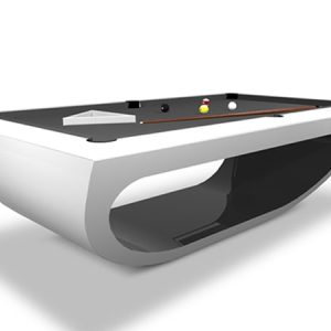 Bilhares Europa Nefertiti 8ft Modern Pool Table – Glossy White & Black Finish | Drop Pocket