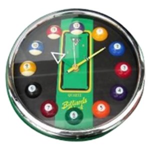 Knight Shot Clock Round Billiard Design – Unique Wall Clock for Pool Enthusiasts