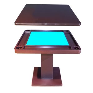 Knight Shot 4-Player Game Table – Square Dark Walnut Design w/ Dining Top | UAE