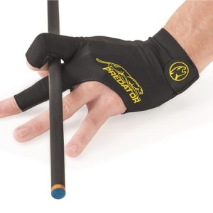 Predator Second Skin Black/ Yellow Billiard Glove Open Fingers - Left Hand