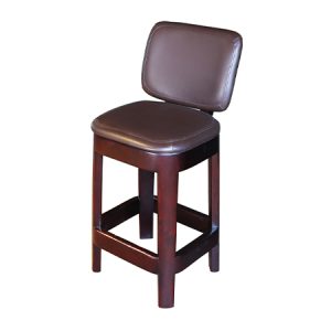 Knight Shot Wooden Pub Chair – Dark Walnut w/ Cushion | Game Room & Bar Furniture UAE