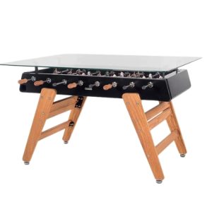 RS Barcelona RS3 Wood Dining Foosball Table Rectangualr Top with Iroko Wood Legs