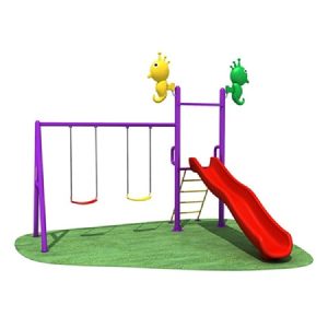 Slide & Swing Set with Double Swings | Kids Outdoor Playset UAE