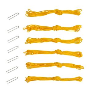 Sunvolley Beach Volleyball Boundary Line Rope – 9m x 6 Ropes with Stainless Steel Pegs for 9x18m Courts