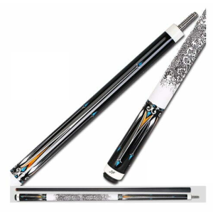 JFlowers Billiard Cue JFS10-10WF - Carbon Fiber Shaft & White Lizard Leather Wrap