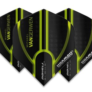 Winmau MvG Prism Extra Thick Green & Black Dart flights