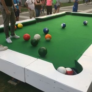 Knight Shot Foot Snooker White with Nylon Green Carpet (Snookball) | 6.6 x 3.6 x 0.45m