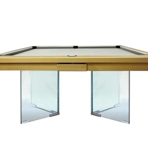 Bilijardai Pronto 20 Glossy Gold Modern Pool Table with Laminated Glass Legs 8ft.