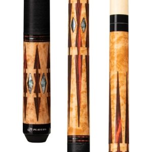 Players Billiard Cue E2330 Antique Maple & Cocobolo - Black Linen Wrap