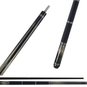 JFlowers Billiard Cue JFS20-26GBF Gold - Carbon Fiber Shaft & Black Leather Wrap