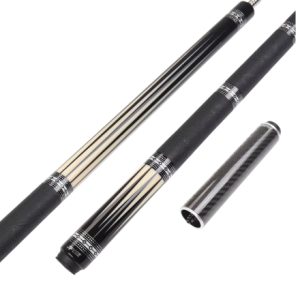 JFlowers Billiard Cue JFS60-07BF Model In Black Leather Wrap with Carbon Shaft