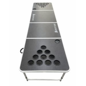 Knight Shot Beer Pong Table – Black Finish with 7cm Cup Holes | Foldable Party Table