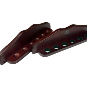 Knight Shot Wall Cue Rack | 6pcs Cues | Mahogany