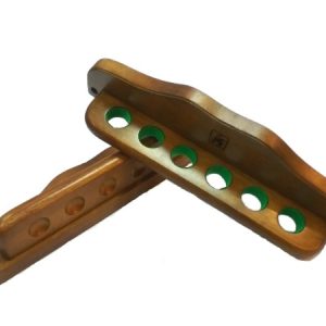 Knight Shot Wall Cue Rack | 6pcs Cues | Oak Finishing