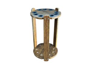 Knight Shot Cue Stand Round | 9pcs | Brown Finishing