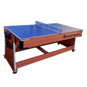 Knight Shot 4-in-1 Rotating Game Table - 7ft Walnut Finish