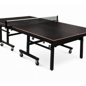 Knight Shot Velox Table Tennis Indoor Black & Neon Orange Finish – 25mm Top Thickness with Wheels