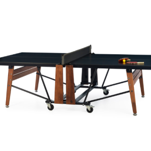 RS Barcelona Folding Ping-Pong Table | Indoor Outdoor with Iroko Legs | Black
