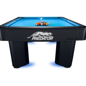 Predator Apex 9ft Pool Table – Matt Black with White Panel, LED, 3-Piece Slate – Used (Tournament)