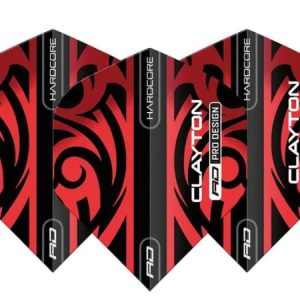 Red Dragon Jonny Clayton Tribal Hardcore Standard Red & Black Dart Flights